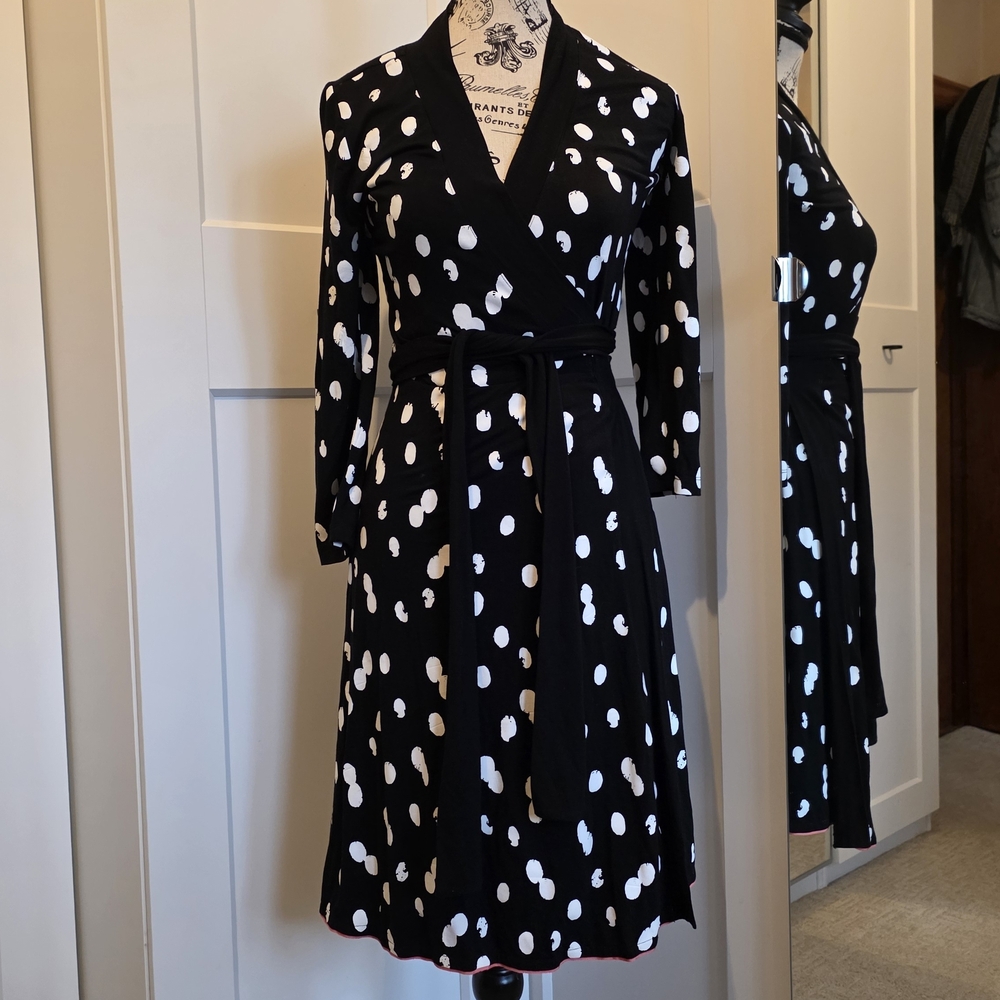 Tristan Black and White Polka Dot Long Sleeve Dress